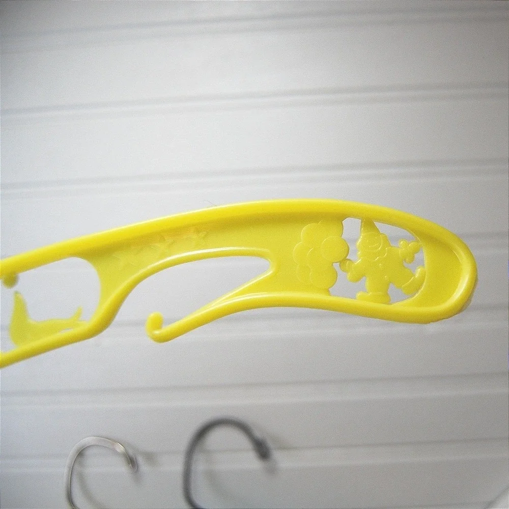 Vintage Baby Clothes hangers Set of Three Yellow‎ & Blue Carousel themed